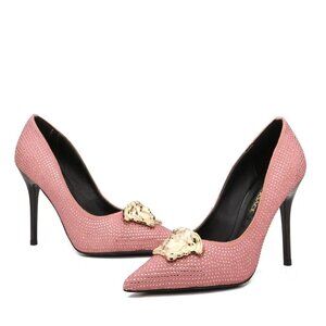 Versace Swarovski Crystal Medusa Palazzo High Heels